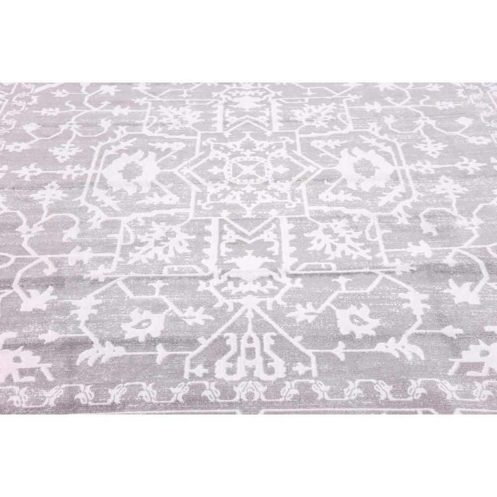 Unique Loom New Classical Collection Area Rug - Olympia (8'  Square Light Gray/Ivory)