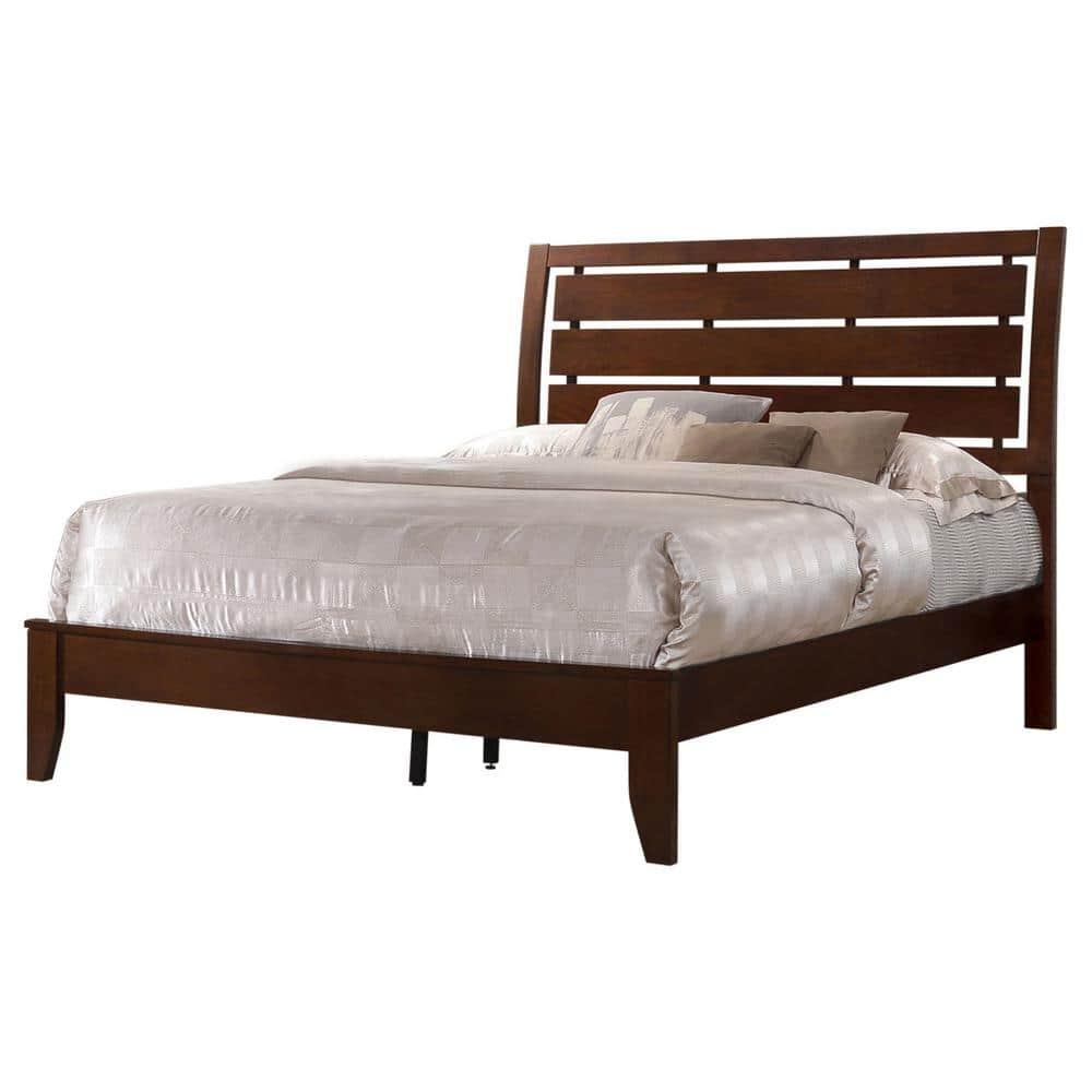 Coaster Serenity Slatted Headboard Wood Eastern King Panel Bed in Brown