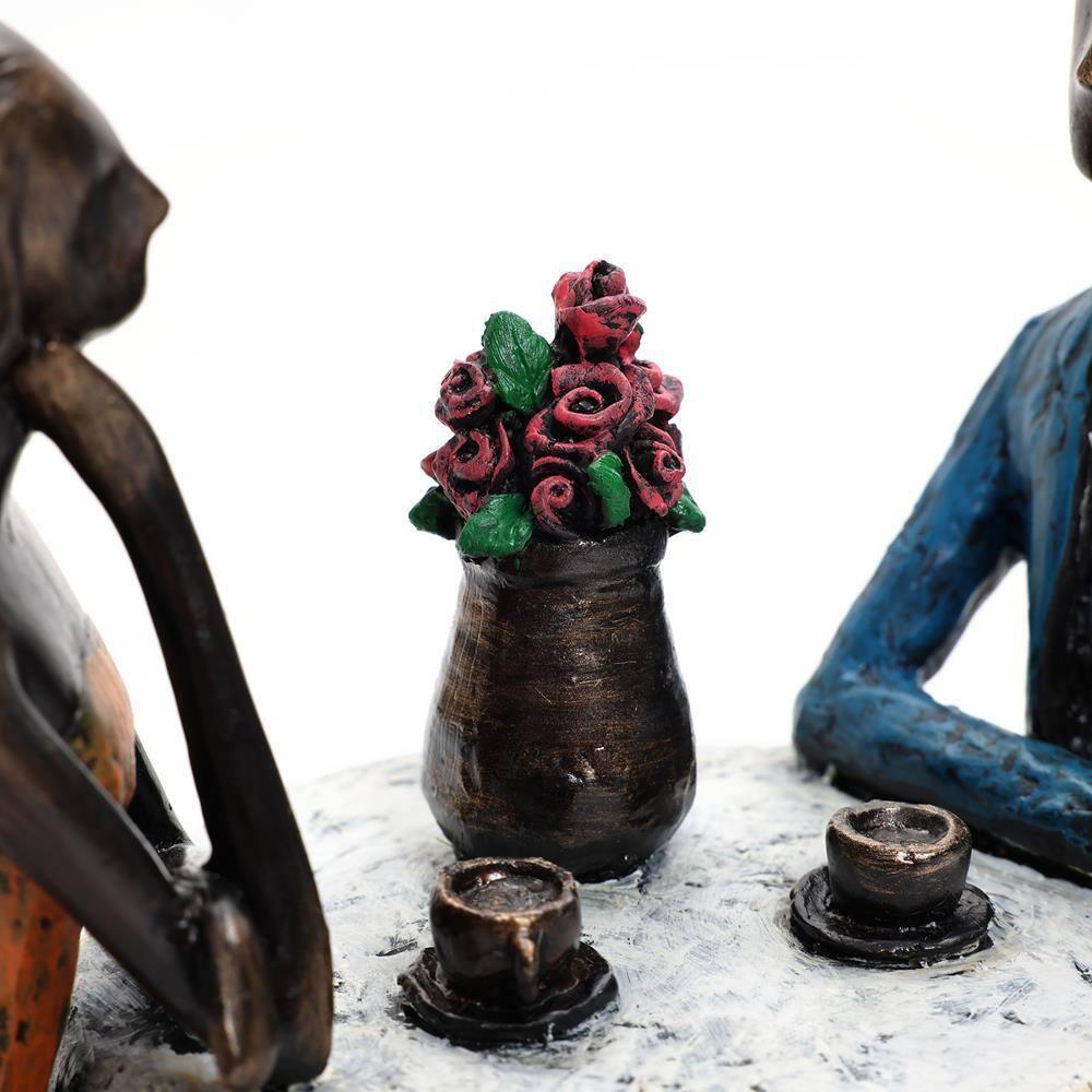 LuxenHome 9.4" LuxenHome Modern Brown Polyresin Couple Date Night Tabletop Home Decor Multicolored