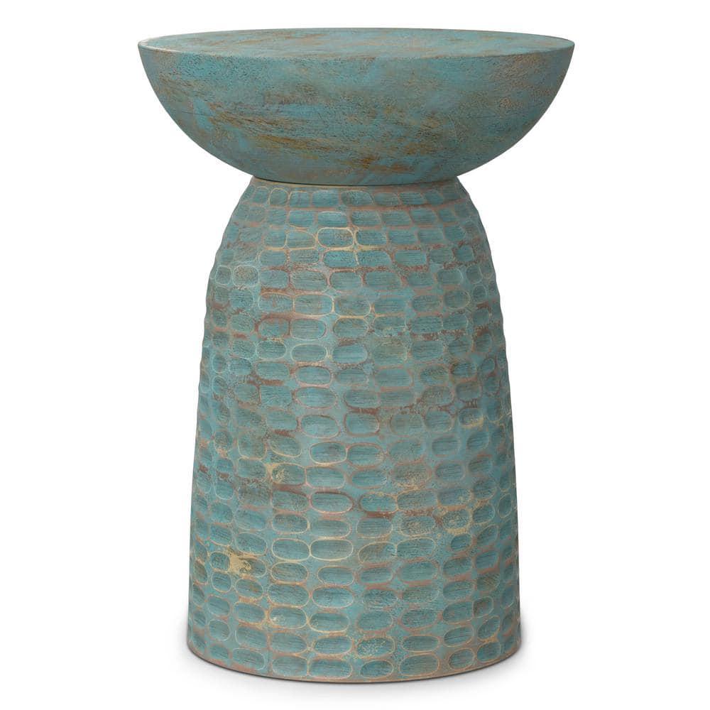 Simpli Home Boyd Solid Mango Wood Pedestal Accent End Table