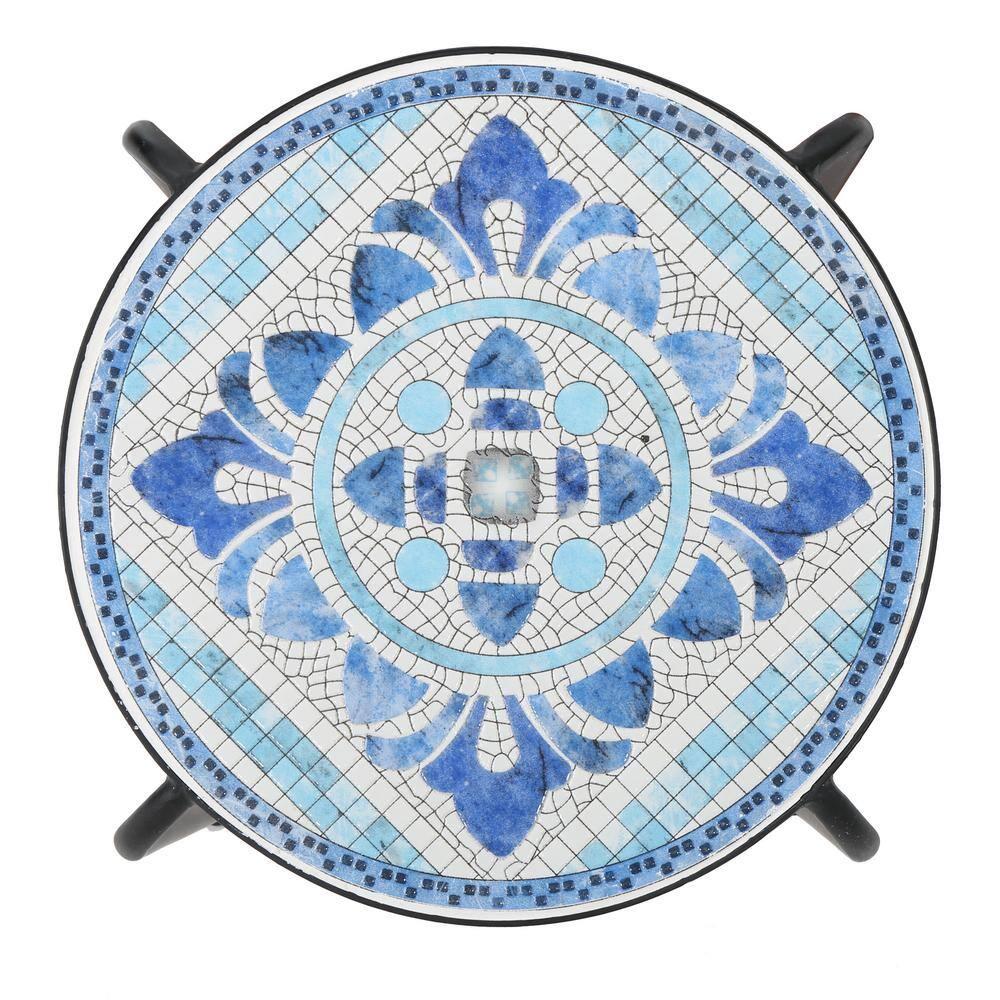Noble House Skye Outdoor Ceramic Tile Side Table