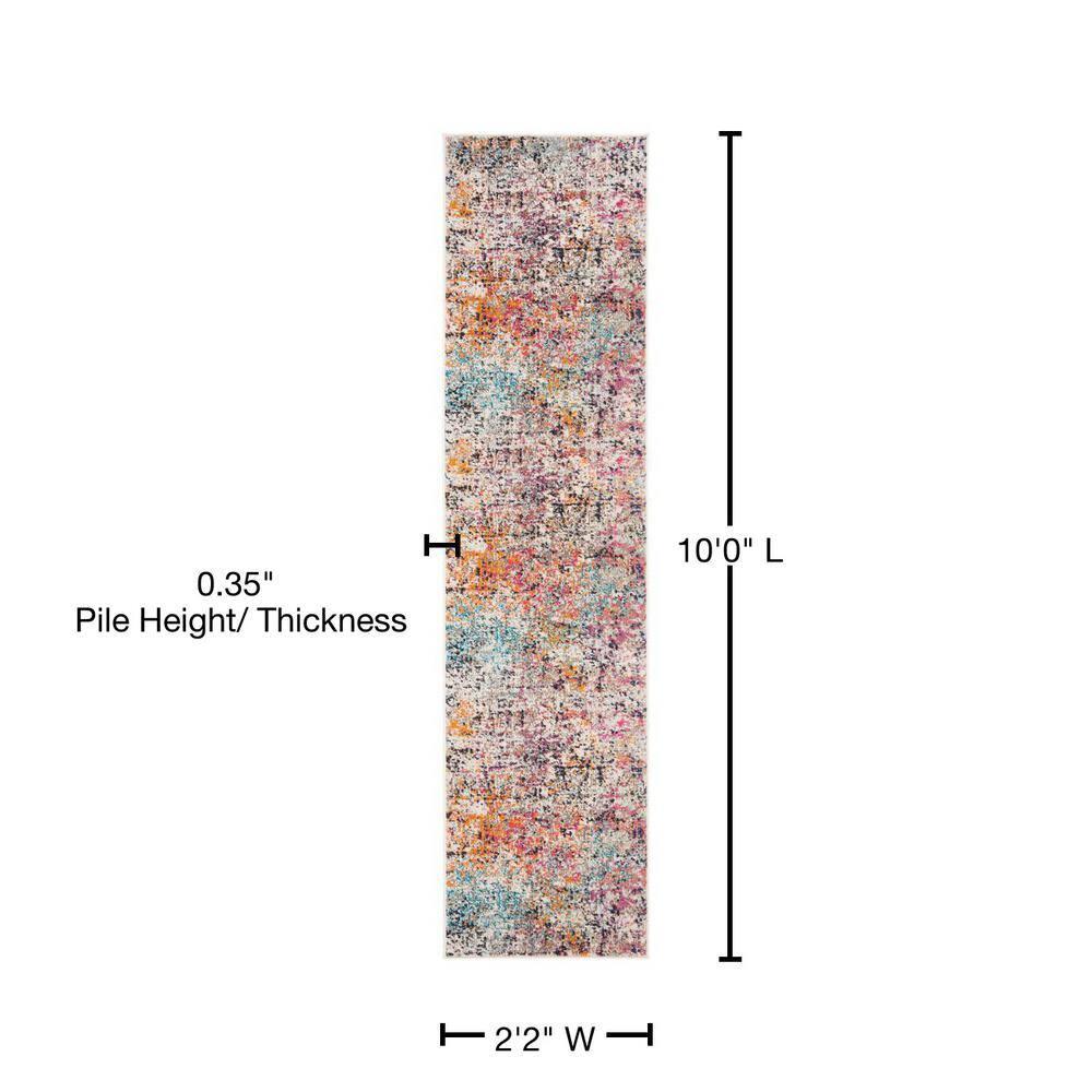 Madison MAD460 Power Loomed Indoor Runner Rug - Grey/Pink - 2'2"x10' - Safavieh