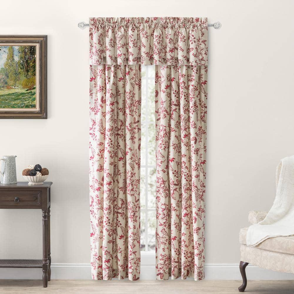 Ricardo  Tailored Panel Pair with tiebacks or Tailored Valance Garnet 84"W x 13"L Valance 13 Inches