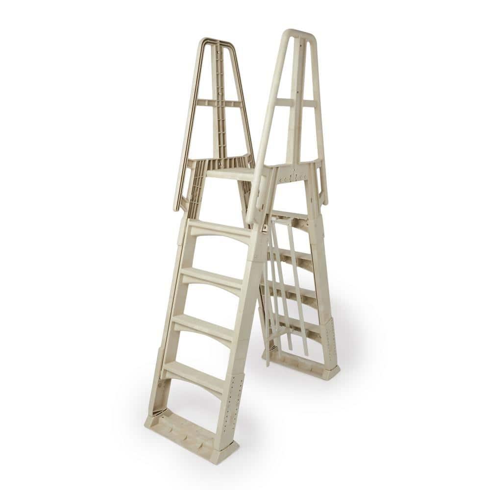 Vinyl Works SLA A Frame Above Ground Pool Ladder Steps with Slide Lock Barrier