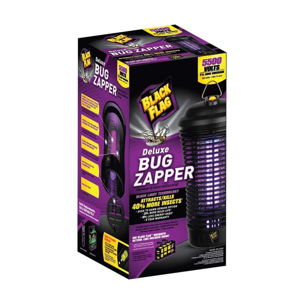 Black Flag 5500 Volt Deluxe 40 Watt Electronic Insect Killer,  Bug Zapper, 1.5 Acre Coverage, Black