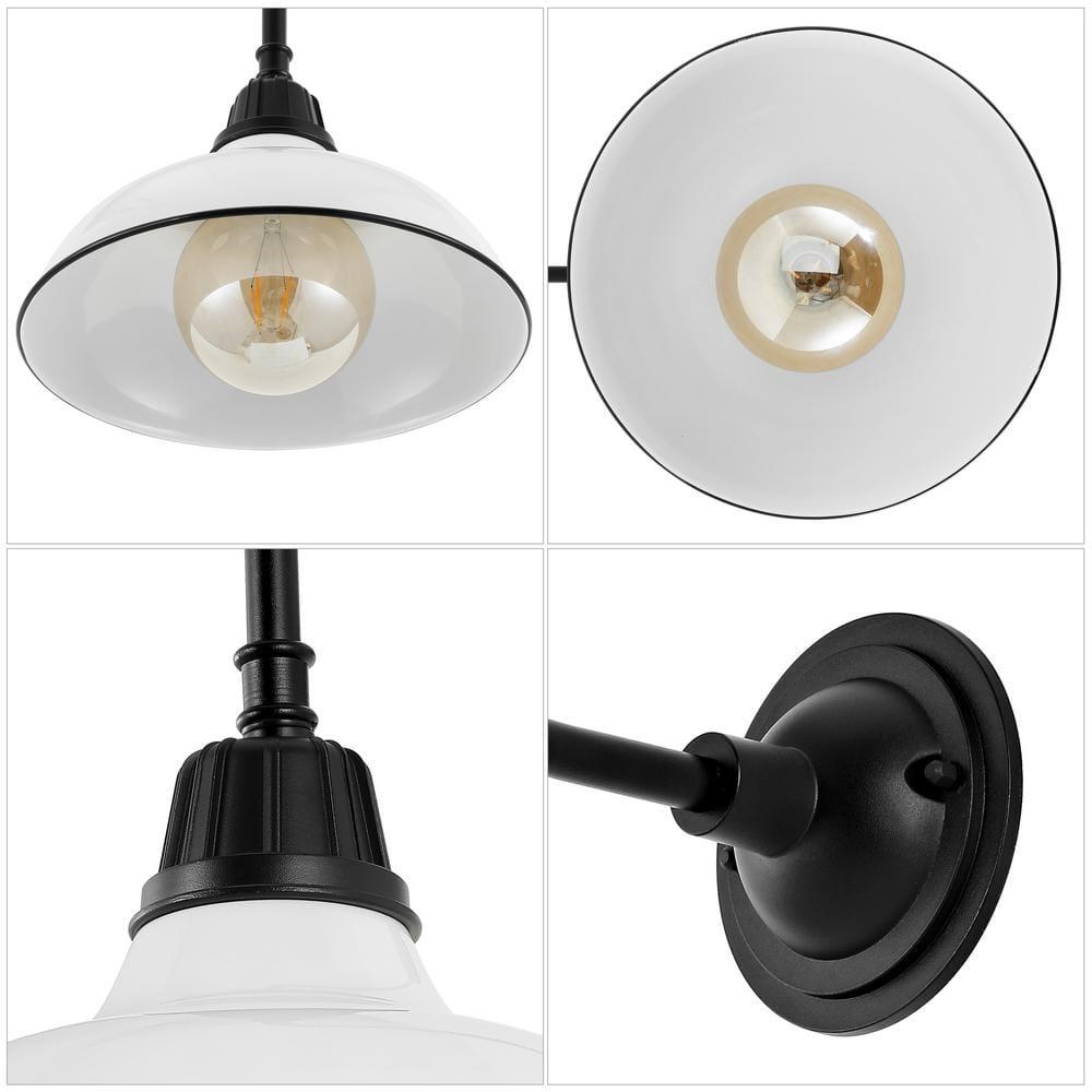 Aurora 12.25" 1-Light Farmhouse Industrial Indoor/Outdoor Iron LED Gooseneck Arm Outdoor Sconce, White