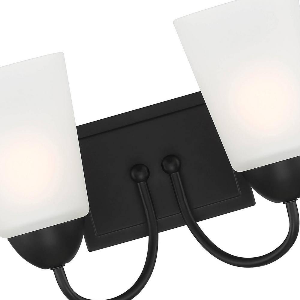 Designers Fountain Malone 2 Light Matte Black Bathroom Vanity Light Fixture, D267M-2B-MB