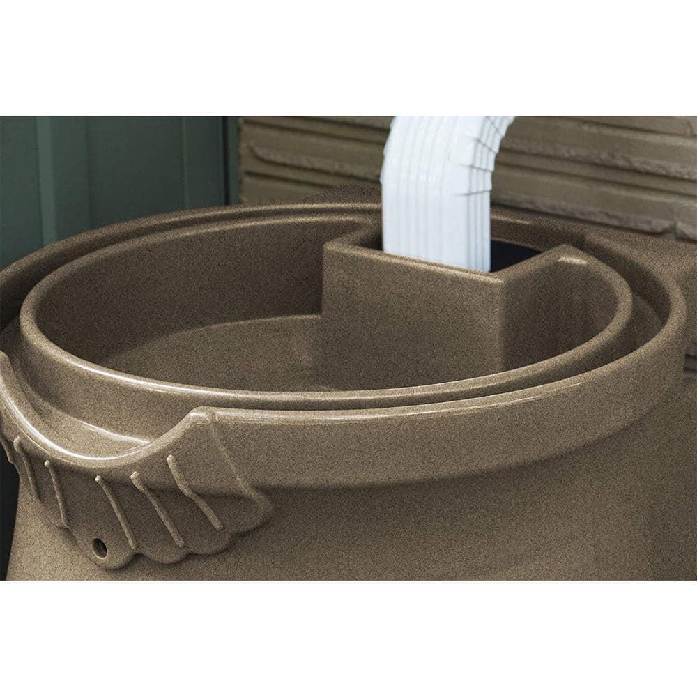 Good Ideas Good Ideas 50 Gallons Plastic Drainable Dual Overflow Planter Rain Barrel
