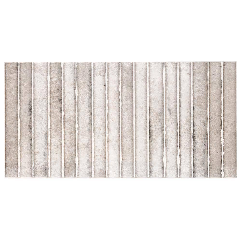 Canu 5.9 In. x 11.81 In. Polished Fluted Ceramic Subway Wall Tile (9.68 Sq. Ft. / Case)