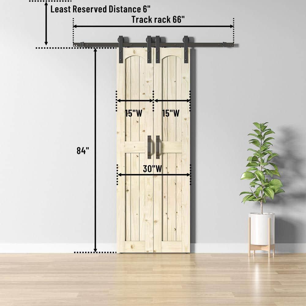 Coast Sequoia 84'' Solid Wood Barn Doors with Installation Hardware Kit Barn Door