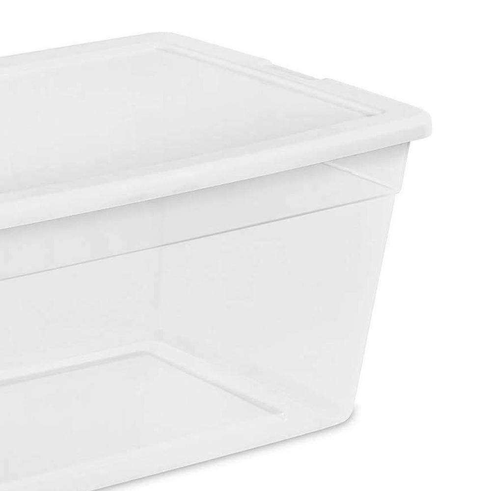 Sterilite Sterilite Storage Box, Stackable Bin with Lid, Plastic Container to Organize Shoes and Crafts on Closet Shelves