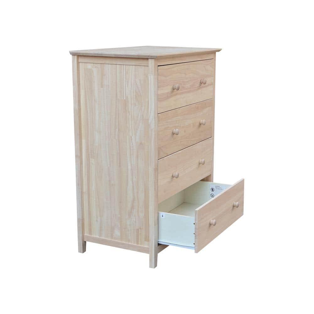 Brooklyn 4-Drawer Unfinished Wood Chest of Drawers