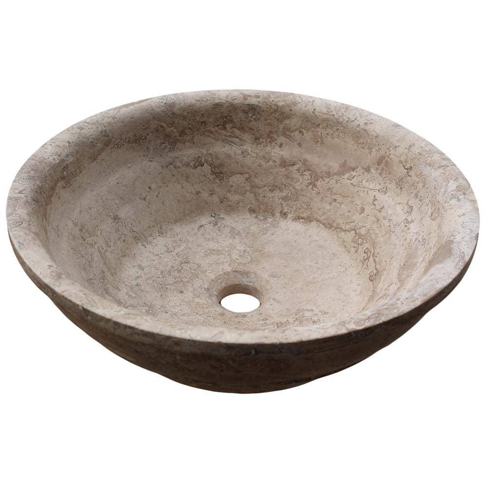 TashMart 16'' Stone Circular Bathroom Sink