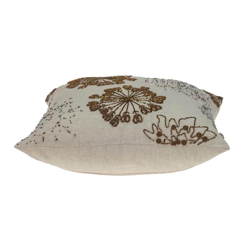 Parkland Collection Periwinkle Floral Cotton Throw Pillow