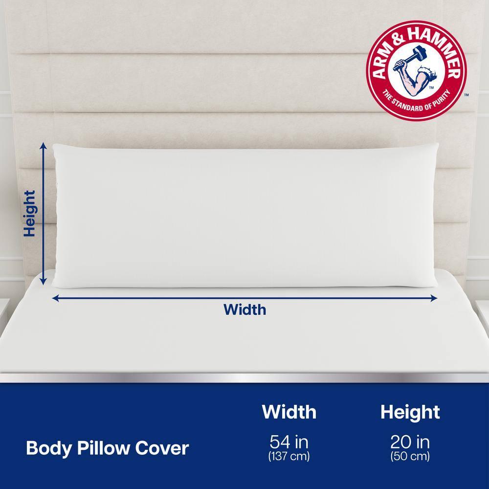 Arm & Hammer 20"x54" Cooling Comfort Zippered Body Pillow Cover White
