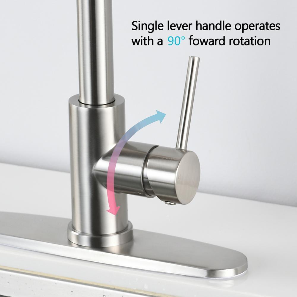 Clearance! Stainless Steel Pull Down Kitchen Faucet with Soap Dispenser Brushed Nickel
