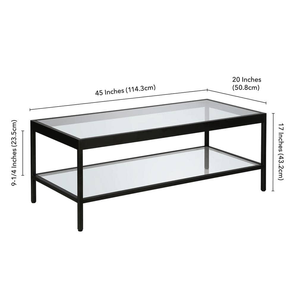 Evelyn&Zoe Alexis 45" Wide Rectangular Coffee Table, Blackened Bronze