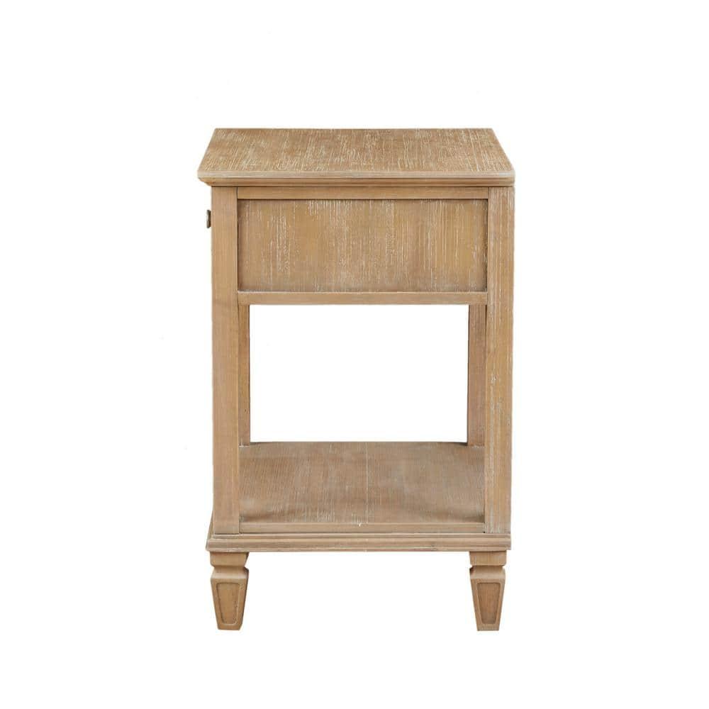 Victoria Nightstand Natural: Madison Park, Rubberwood Frame, Wood Veneer Surface, Transitional Style