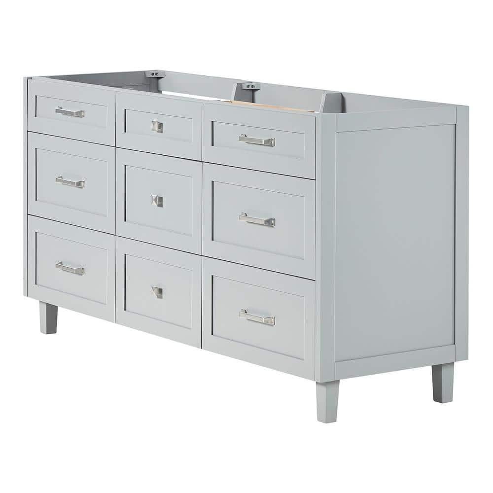 Ariel Monreau 66 Inch Double Sink Base Cabinet In Midnight Blue