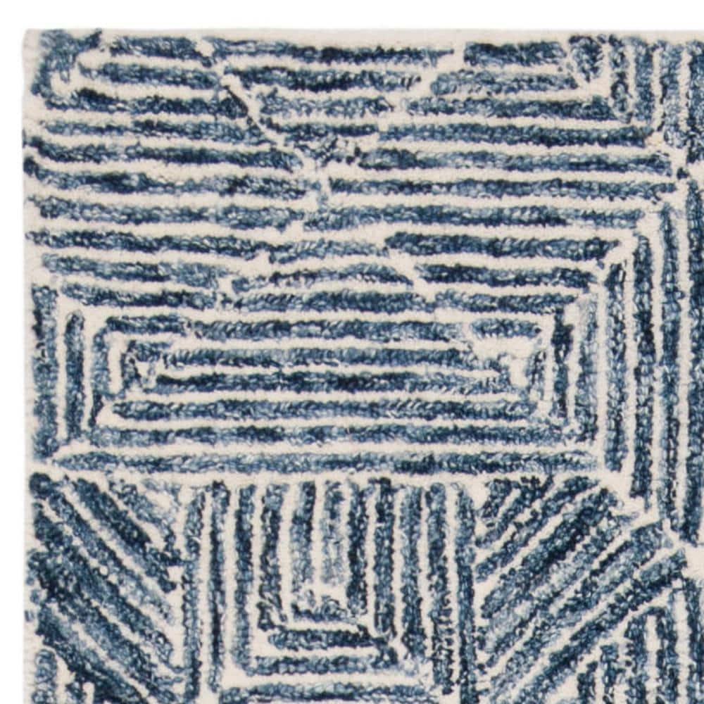 Linsly Handmade Blue/Ivory Rug