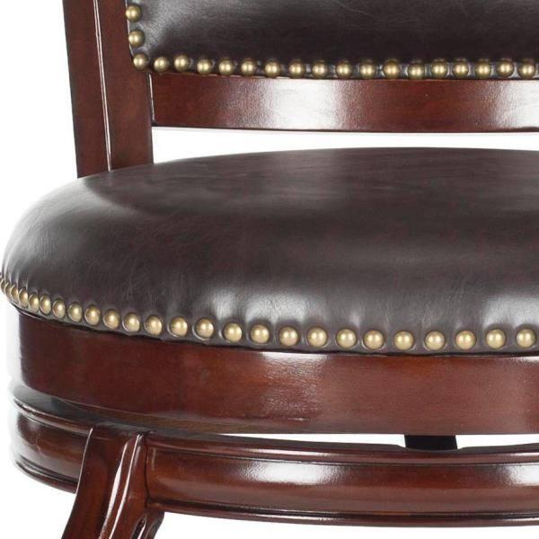 SAFAVIEH Pasquale Industrial Swivel Bar Stool with Footrest, Sierra/Brown