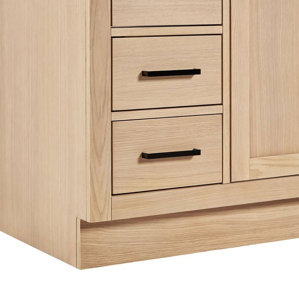 Wildon Home® Tidworth 42'' Solid Wood Single Bathroom Vanity with 1.5'' Carrara Quartz Top, Right Offset Rectangular Sink