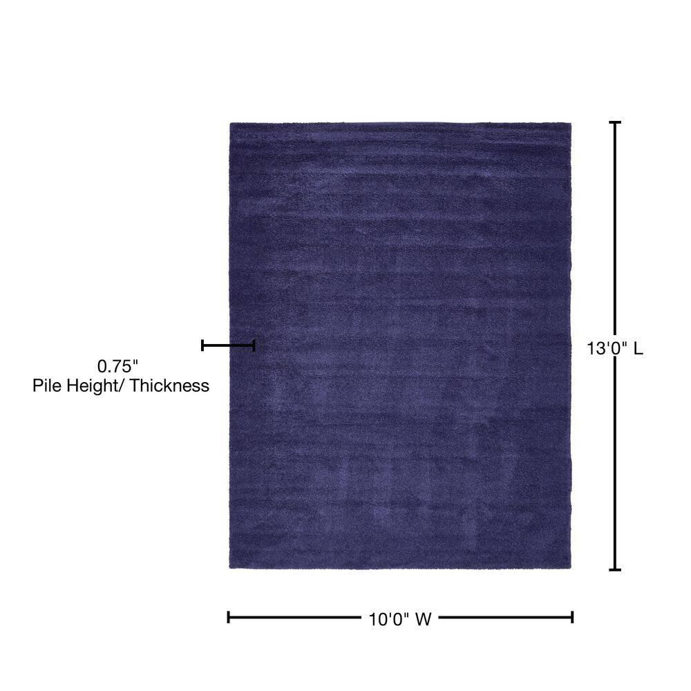 Unique Loom 10' 0 x 13' 0 Solo Calabasas Navy Blue Area Rug