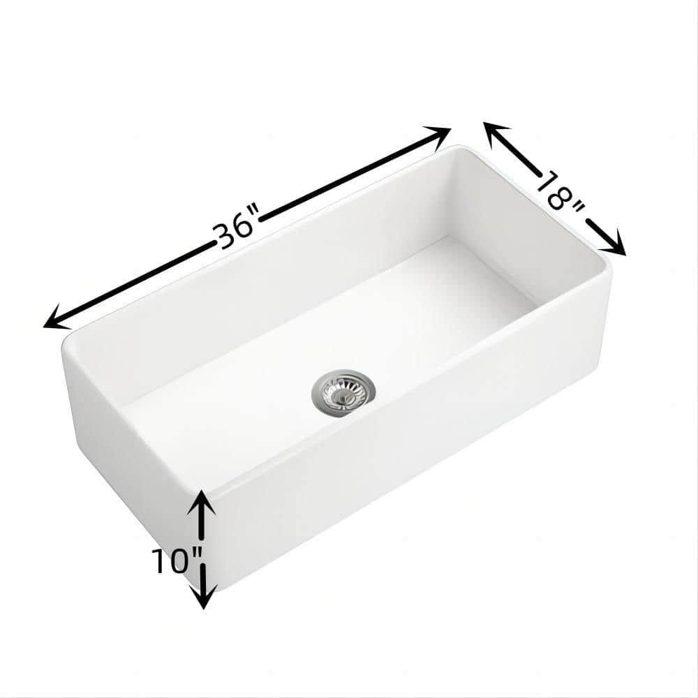 Ceballos 36'' L Farmhouse / Apron Single Bowl Ceramic Kitchen Sink LNNDAD-W928123625