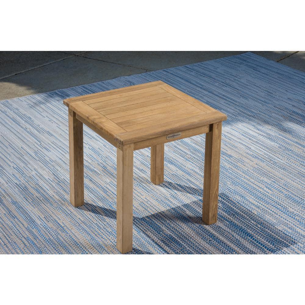 Jakarta Teak 5 Piece Sofa Set with Sofa, 2 Club Chairs, Coffee Table and Side Table, Canvas Cushions