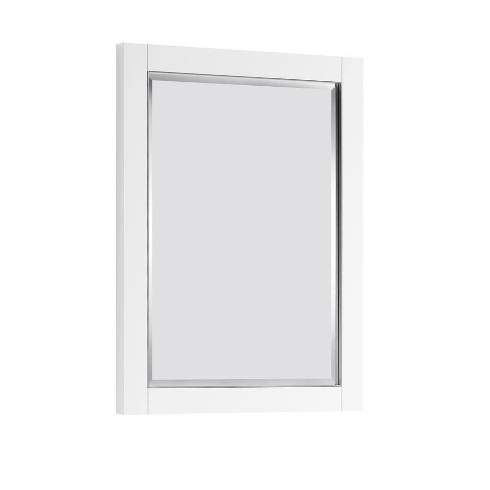 AVANITY  Mason 24 in. Wall Mounted Mirror with Brushed Silver Trim - 24"W x 32"H White White