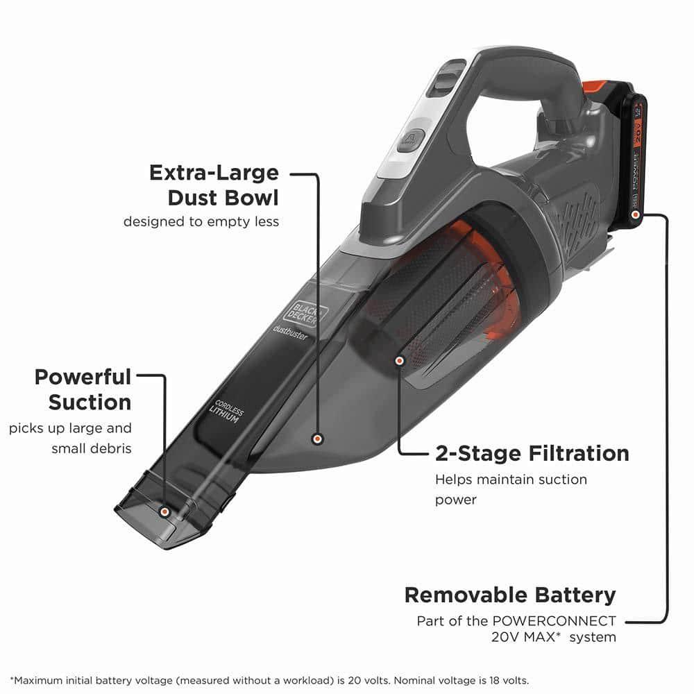 BLACK+DECKER Dustbuster 20V MAX POWERCONNECT Cordless Handheld Vacuum, BCHV001C1