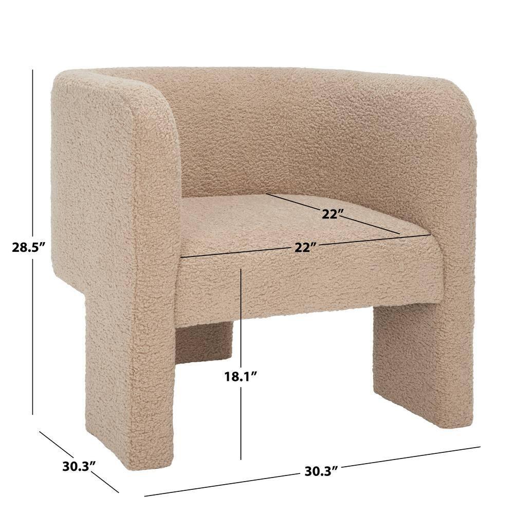 SAFAVIEH Couture Sammie Modern Boucle Solid Accent Chair, Light Brown