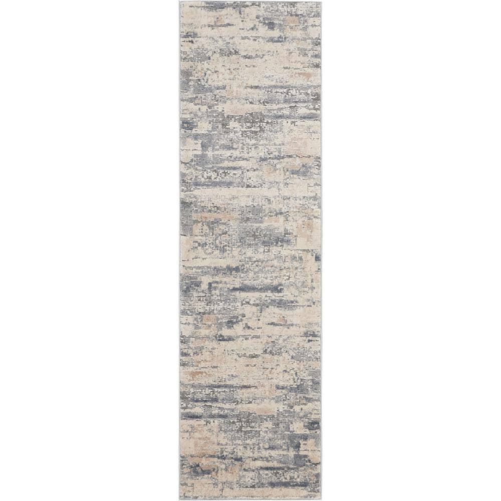 Nourison Rustic Textures Abstract Modern Indoor Area Rug Beige/Grey 2'2" x 7'6"
