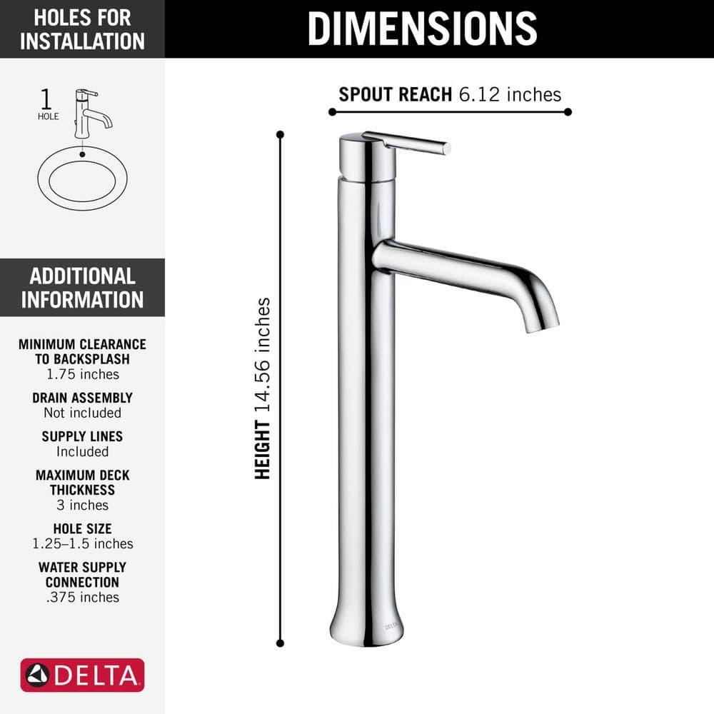 Trinsic Single Hole Vessel Bathroom Faucet, Single Handle Vessel Bathroom Sink Faucet