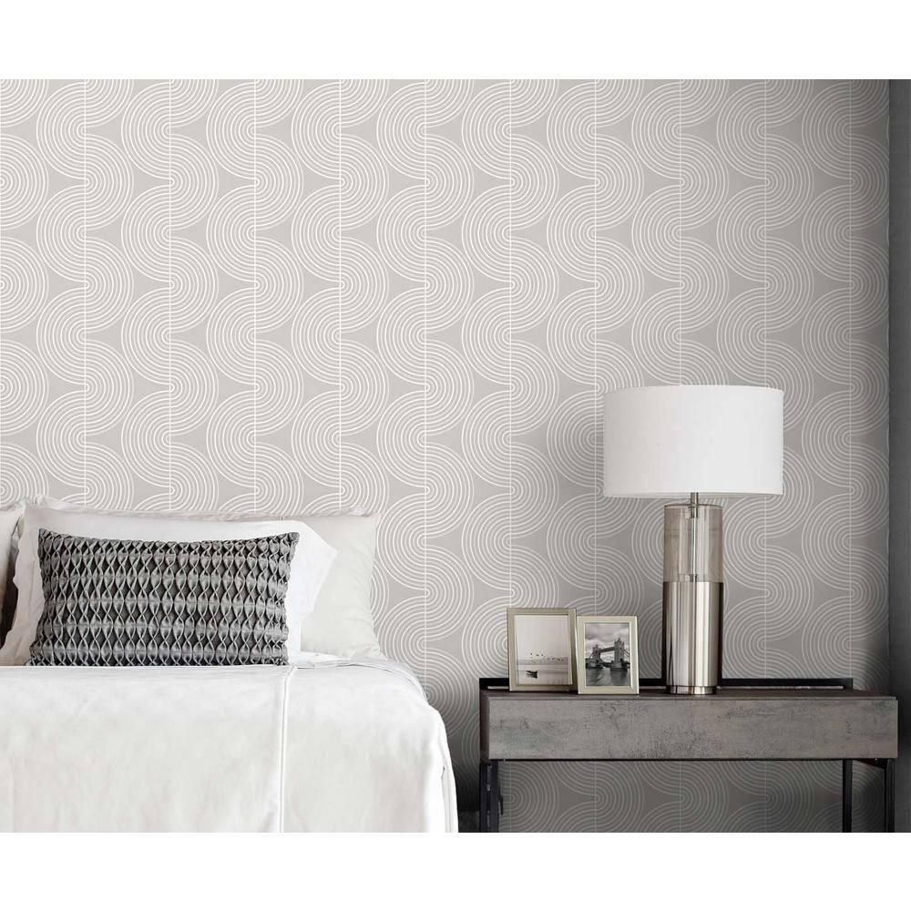 NextWall Alloy Grey Zen Geo Peel and Stick Wallpaper