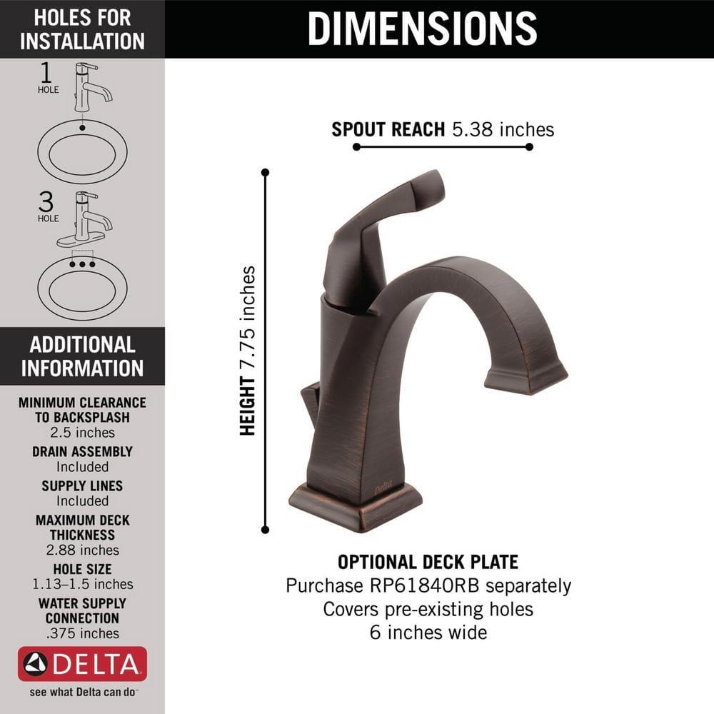 Dryden Single Hole Bathroom Faucet with Drain Assembly, Single Handle Bathroom Sink Faucet