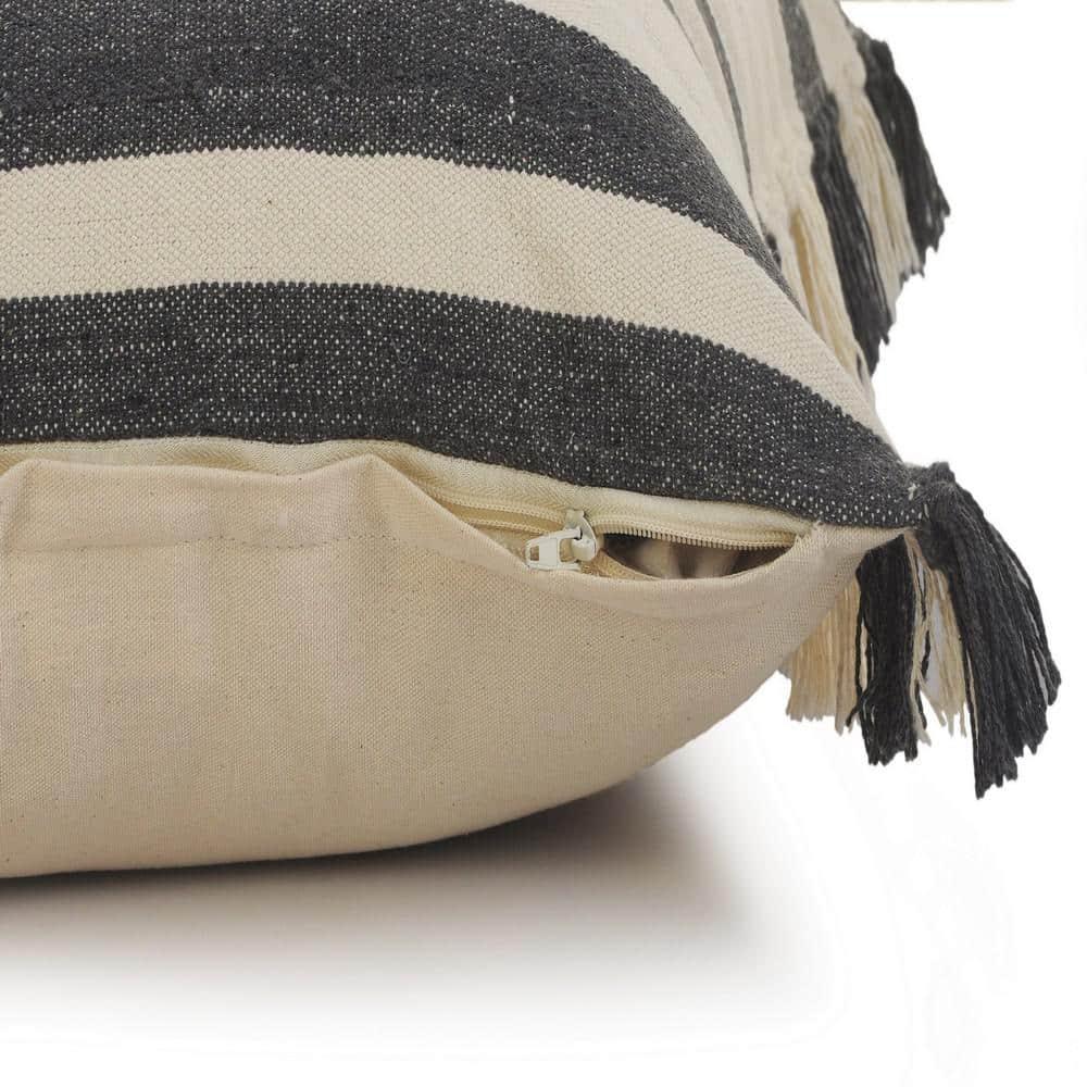 Rajani Home Roznick Fringed Cotton Throw Pillow