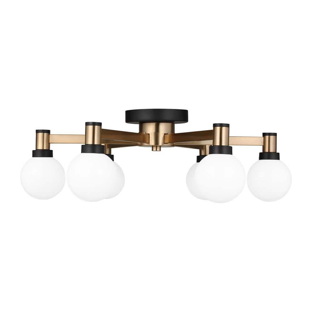 Andrea 6 Light Glass Semi Flush Mount