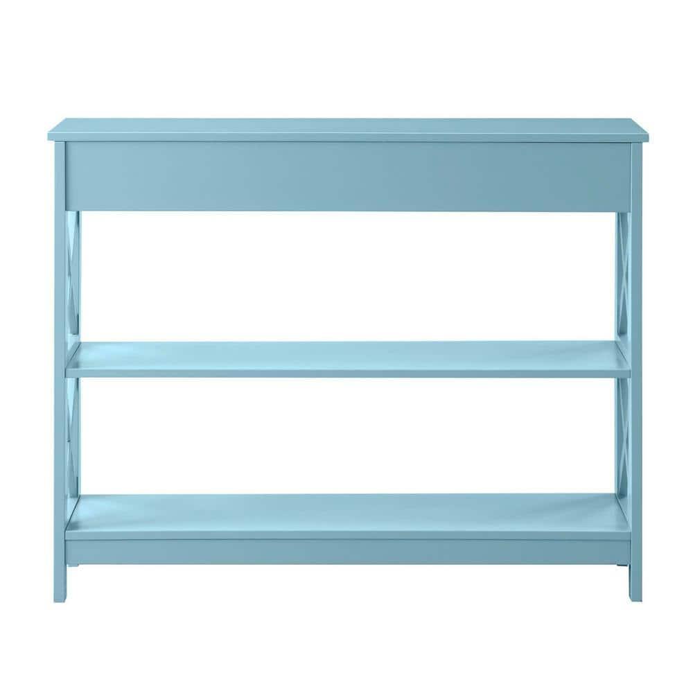 Convenience Concepts Oxford 1 Drawer Console Table with Shelves, Sea Foam Blue