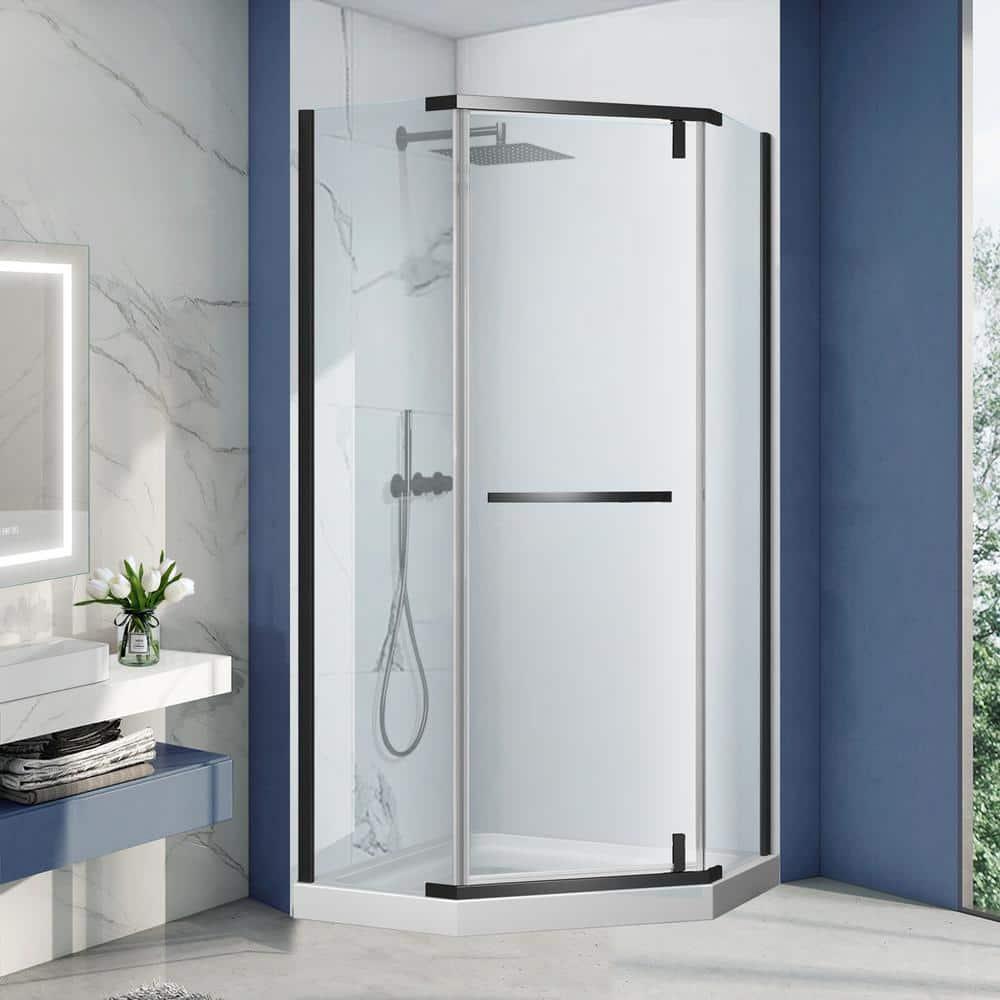 36 in. W x 72 in. H Neo Angle Pivot Semi Frameless Corner Shower Enclosure