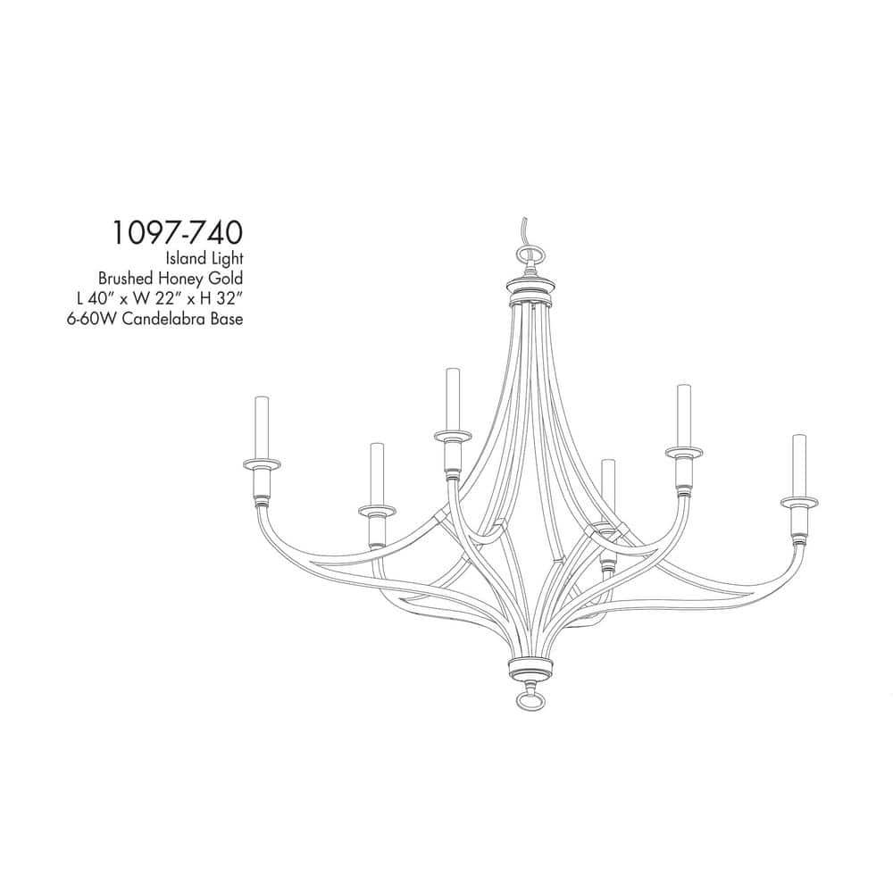 Minka Lavery Brushed Honey Gold Chandelier 40" Wide Modern 6-Light Fixture for Dining Room House Foyer Kitchen Entryway Bedroom