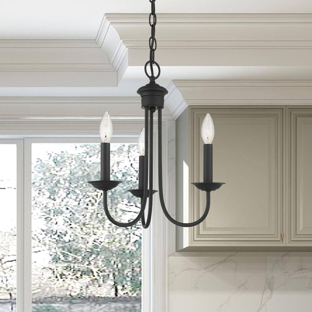 Livex Lighting Estate 3 - Light Chandelier in  Black
