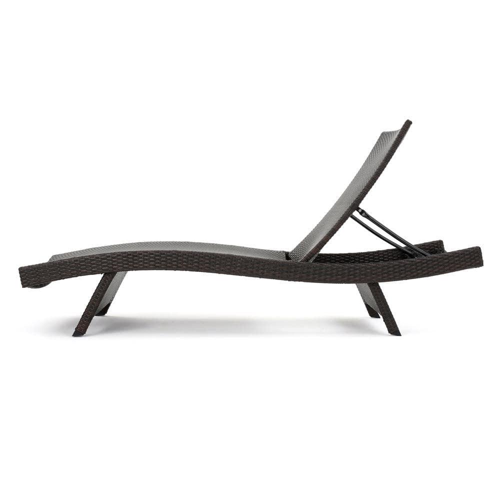 Christopher Knight Home Toscana Outdoor 2-piece Wicker Adjustable Chaise Lounge Set by  Brown