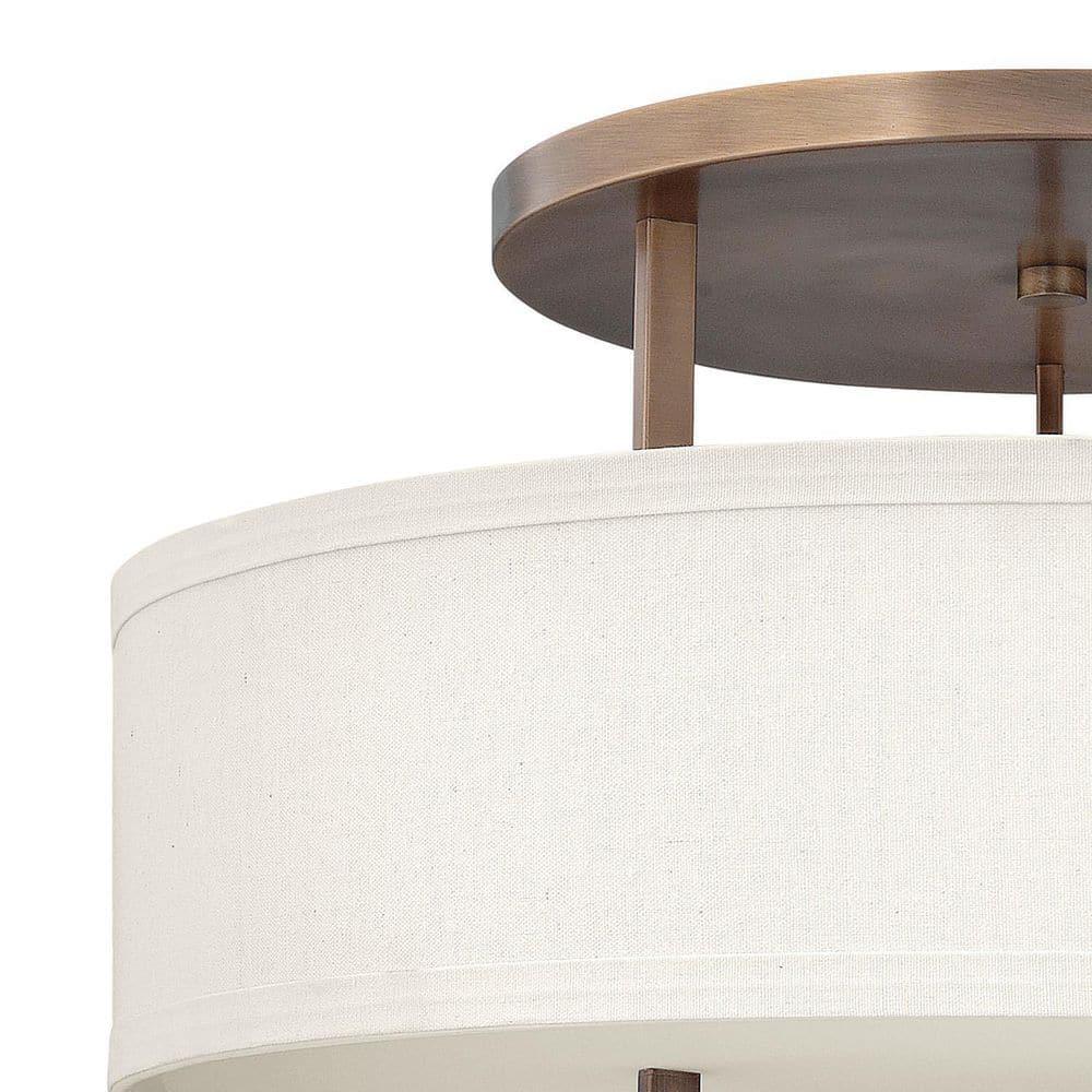 Hampton 3 - Light Shaded Drum Semi Flush Mount