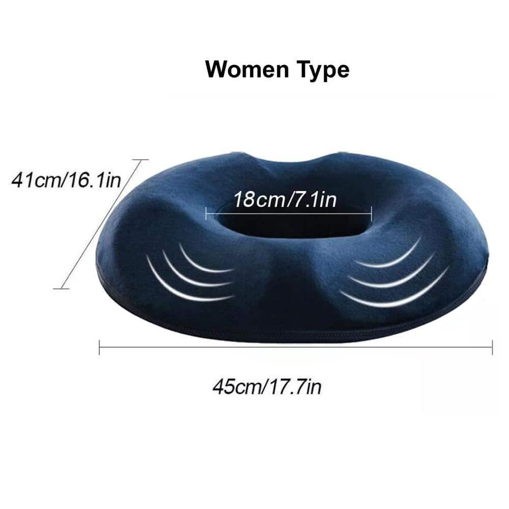 Blue Ergonomic Memory Foam Donut Seat Cushion Pillow