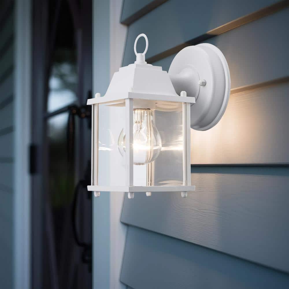 Trans Globe Lighting 40455 Purisima Mission 1 Light Lantern Outdoor Wall Sconce - White