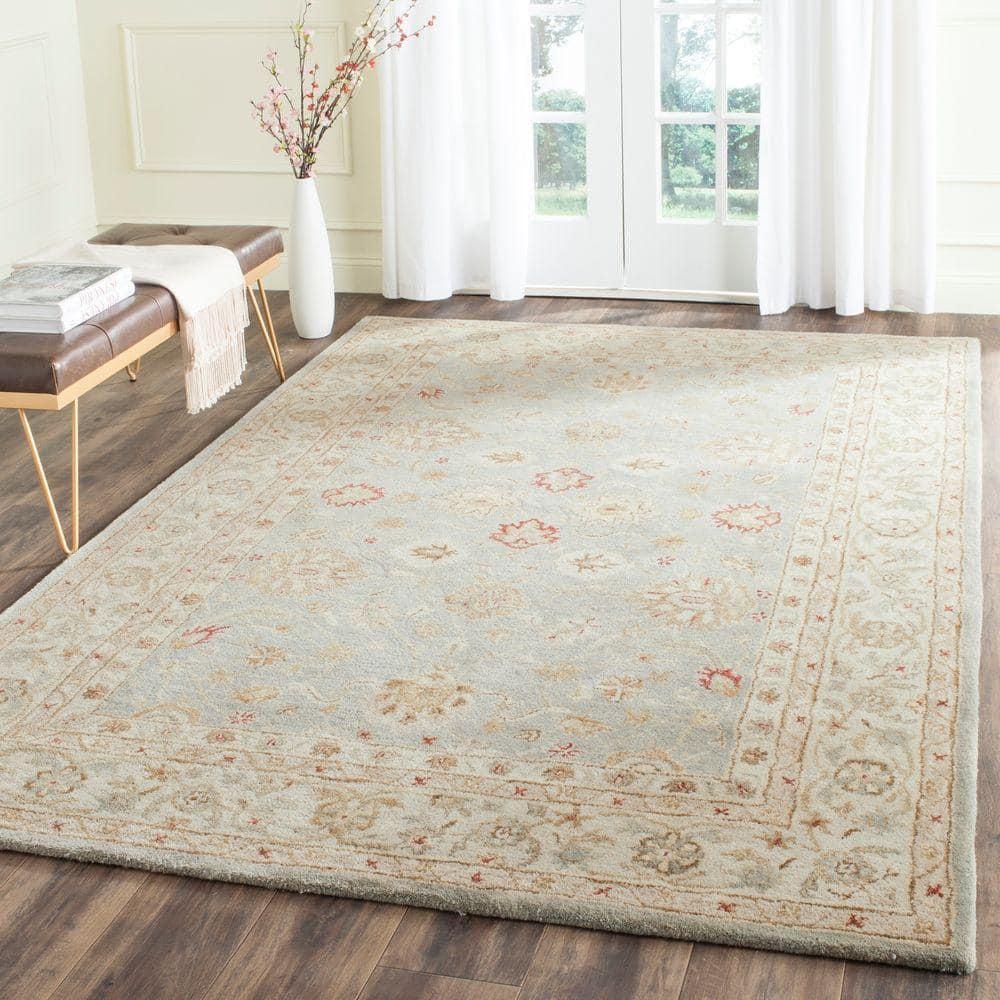 Antiquity AT822 Hand Tufted Area Rug - Grey Blue/Beige - 8'9"x11'9" - Safavieh.