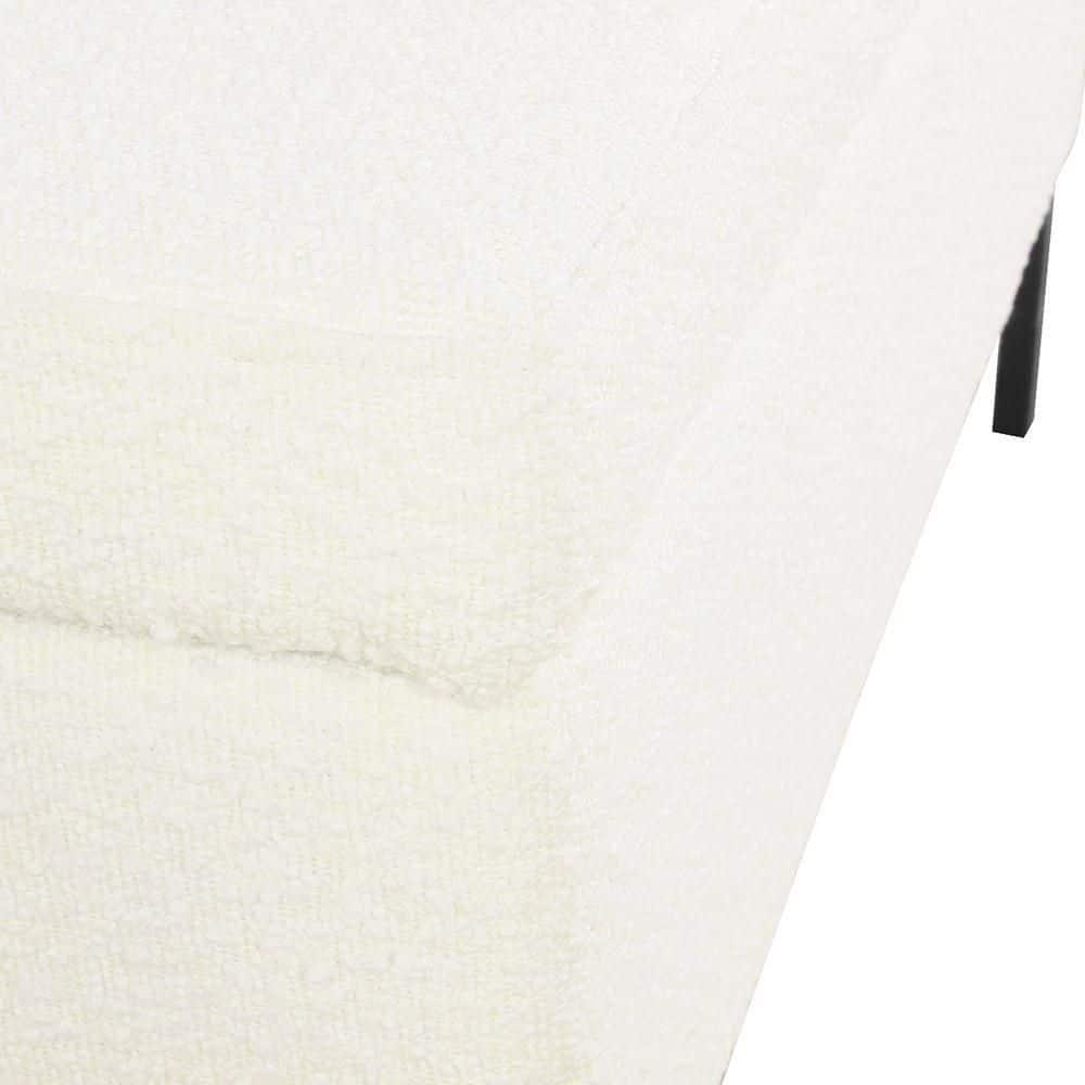 Medium Storage Bench with Metal Legs Cream Boucle - HomePop: Upholstered Rectangle for Modern Decor, Seats 2