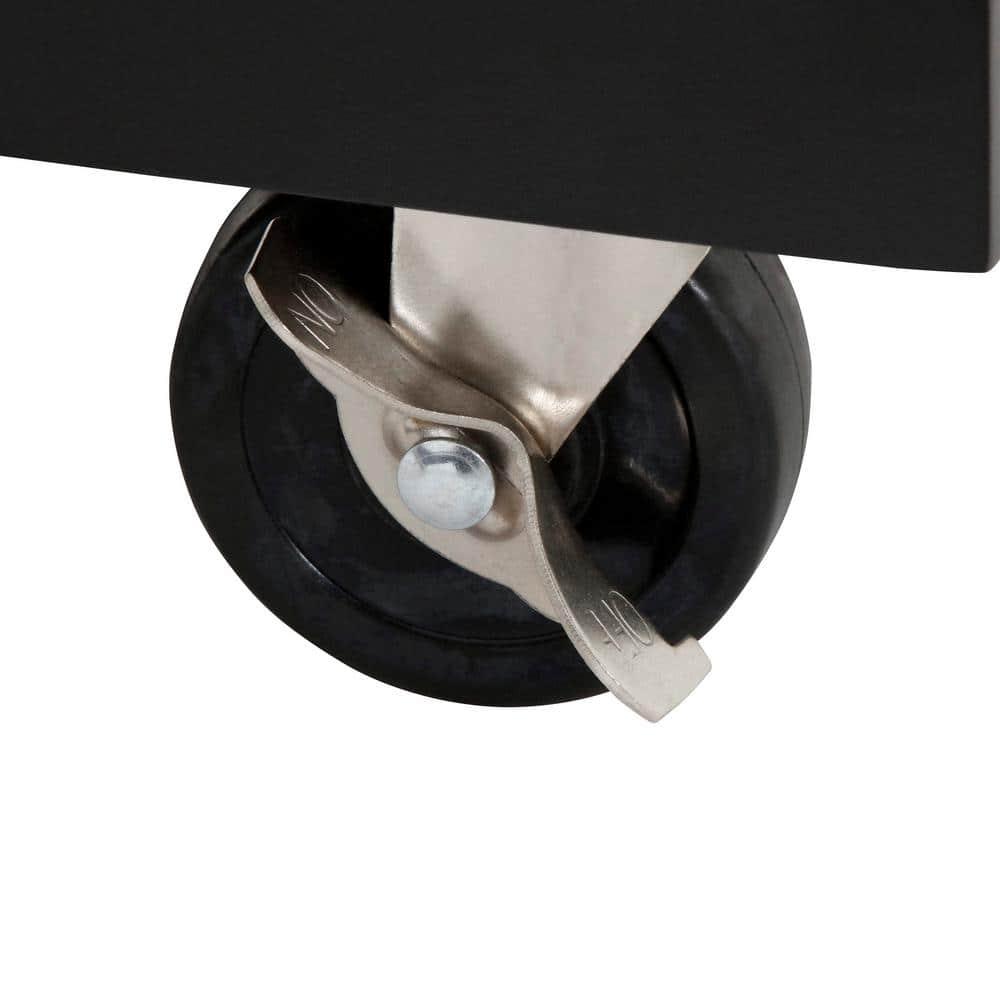 Wood Top Portable Kitchen Cart Wood/Black - Crosley: Traditional Farmhouse Design, Adjustable Shelf, Wheeled Storage Island