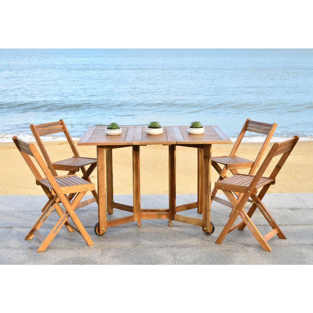 Arvin Table And 4 Chairs - Outdoor - PAT7001 - Natural - Safavieh